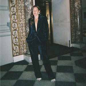 Wayf x Emma Rose Textured Velvet Pants